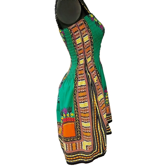 NEW Vibrant Colorful Dashiki African Dress Medium - Picture 5 of 5